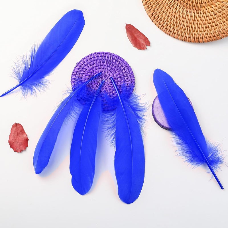 Ballinger Blue Craft Goose Feathers - 120Pcs 6-8inch Large Feathers for DIY Crafts,Angel Wings,Dream Catcher and Wedding Party Decor - Image 4